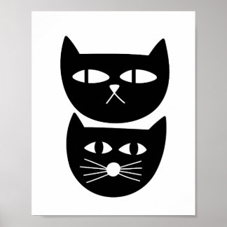 Två svarta katter poster