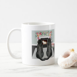 Två svarta labrador eller Hundar, julgransscenen Kaffemugg
