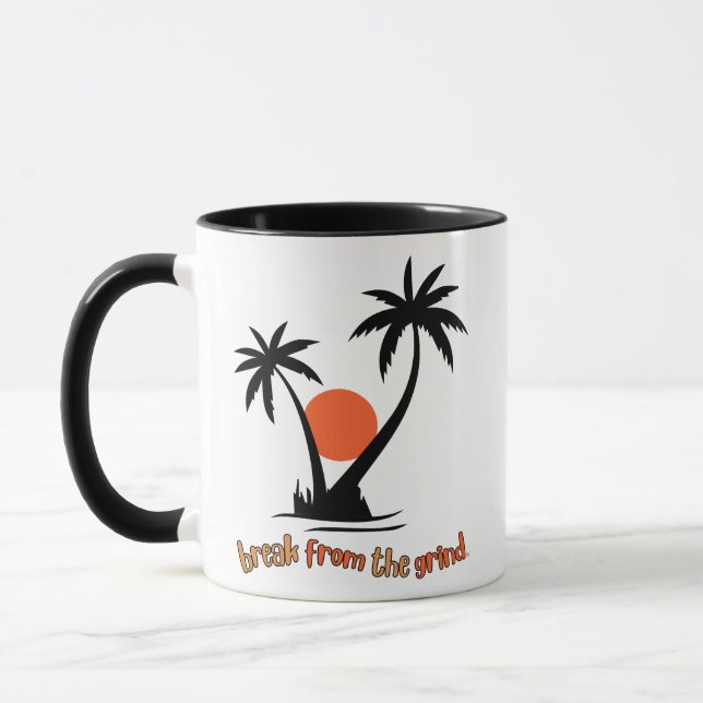 Två svarta palmträd Kaffe Mugg (Vänster)