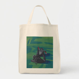 Två svarta svanar på vattenmålning Totebags Tygkasse