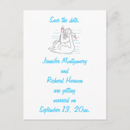 Två svarta svanar Ritning Spara datum vykort