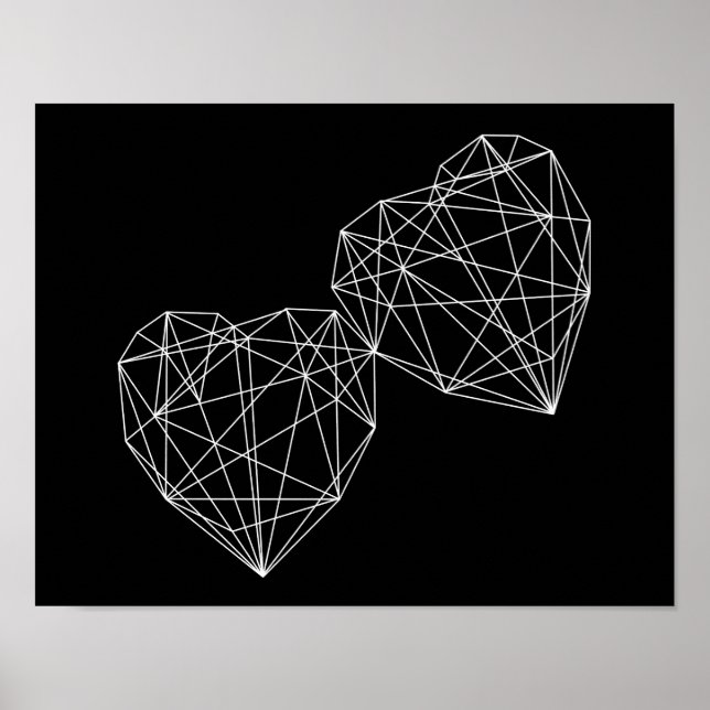 Två svartvitt Poster svart, geometrisk, minimal bi (Framsidan)