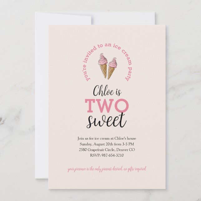 Två svenska andra Födelsedagsfest inbjudan (Framsida)