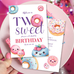 Två svenska Donut Birthday Inbjudningar