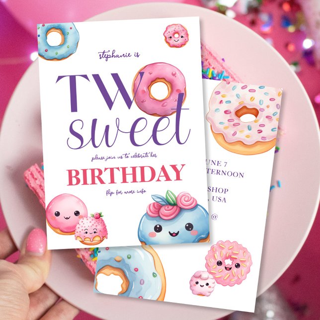 Två svenska Donut Birthday Inbjudningar (Skapare uppladdad)