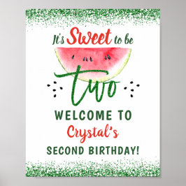 Två svenska Glitter Watermelon andra Födelsedagsfe Poster
