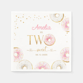 Två svenska Rosa Guld Donuts födelsedag Pappersservett