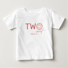 Två svenska Rosor Frosted Donut Girl's 2nd Birthda T Shirt