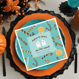 Två Sweet Halloween Candy Ghost Twillingar Birthda Pappersservett