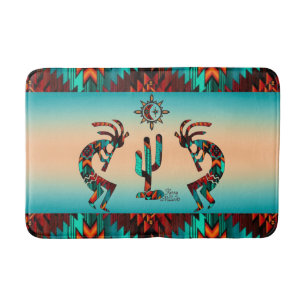 Två sydvästra Kokopelli Bath Mat Badrumsmatta