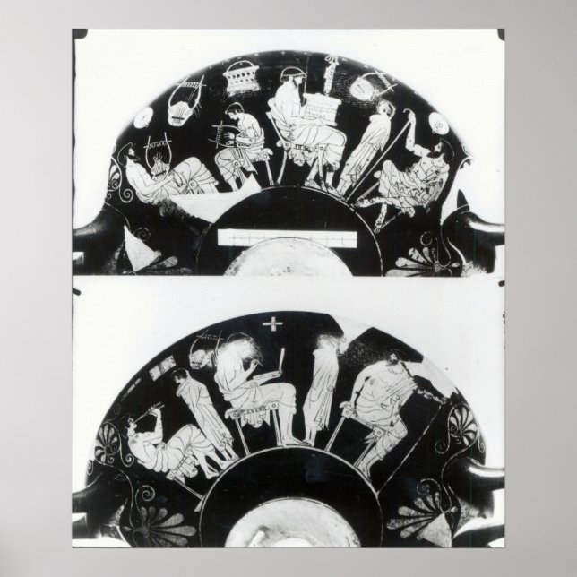 Två synpunkter från en attisk röd-figur kopp poster (Framsidan)