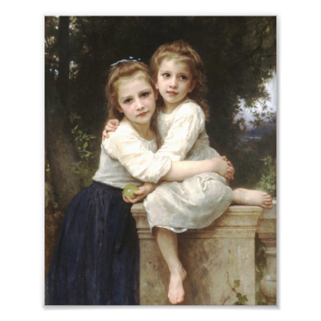 Två systrar, 1901, William Adolphe Bouguereau Fototryck (Framsidan)