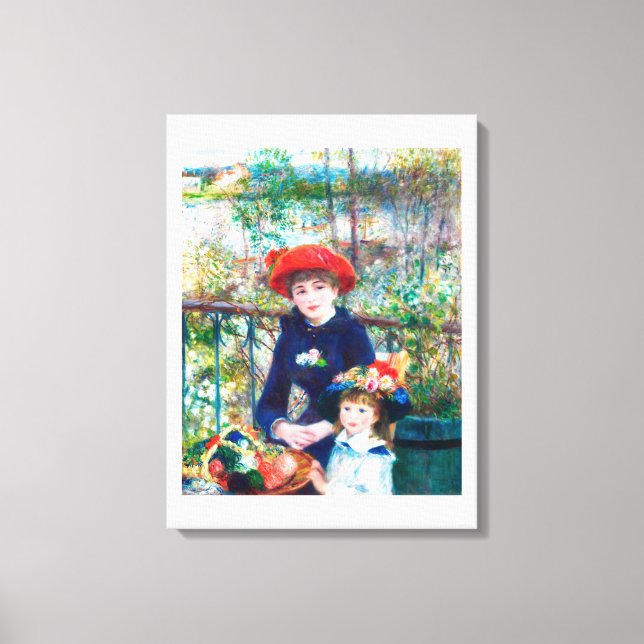 Två systrar (på Terrace) (1881) Canvastryck (Framsida)