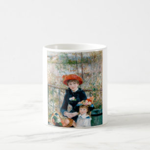 Två systrar på terrass vid Renoir. Konsttryck Kaffemugg
