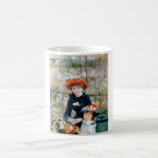 Två systrar på terrass vid Renoir. Konsttryck Kaffemugg