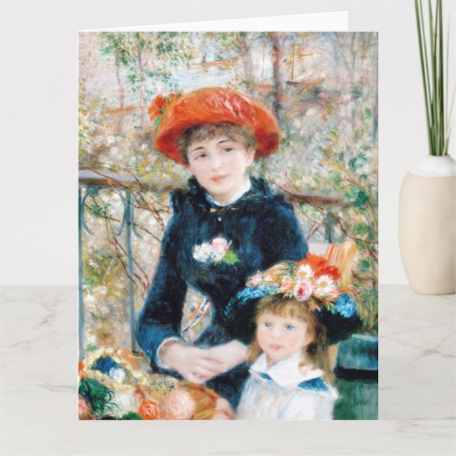 Två systrar, på terrassen Auguste  Renoir    Kort (Framsida)