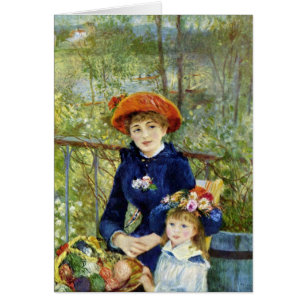 Två systrar (På terrassen) av Pierre Renoir Hälsningskort
