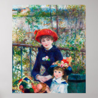 Två systrar på terrassen, Renoir Poster