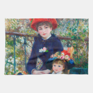 Två systrar - Renoir Impressionist Painting 1881 Kökshandduk