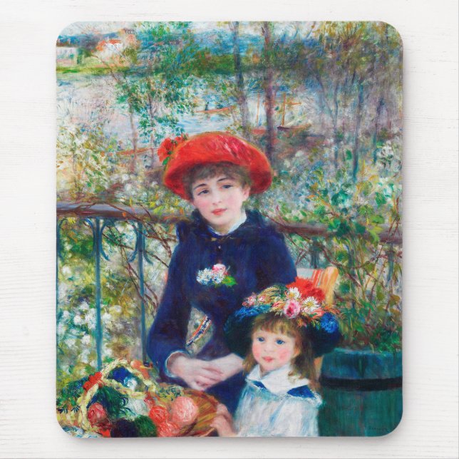 Två systrar - Renoir Impressionist Painting 1881 Musmatta (Framsidan)