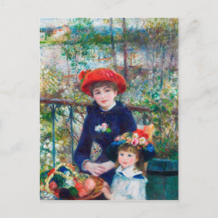Två systrar - Renoir Impressionist Painting 1881 Vykort