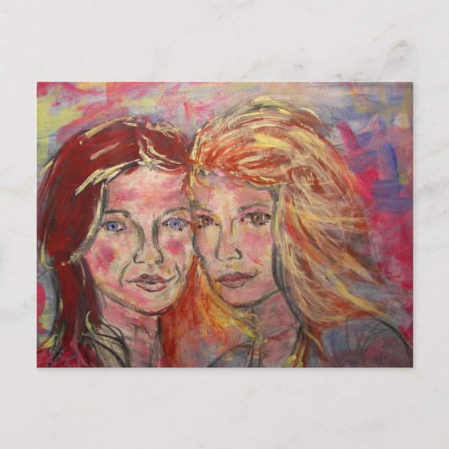 Två systrar vykort (Framsida)