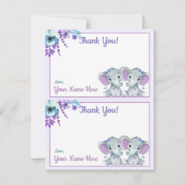 Två tackord per sida för Elephant Twin Shower Inbjudningar