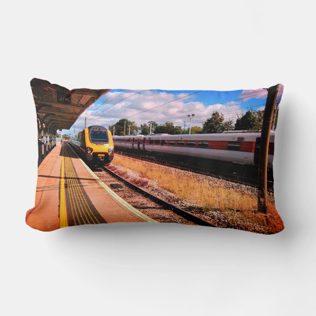 Två tåg lumbarkudde (Framsida)