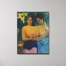Två taitiska kvinnor (1899) av Paul Gauguin Canvastryck