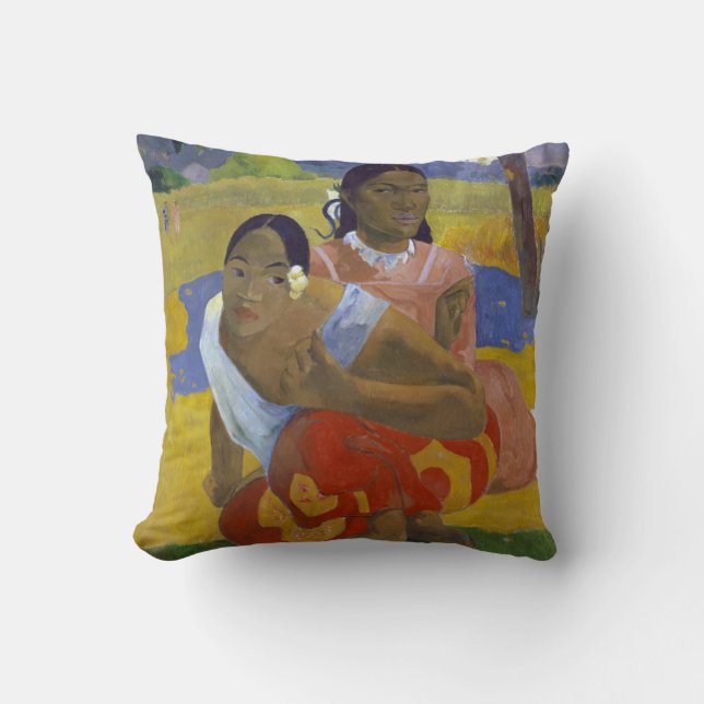 Två taitiska kvinnor, Gauguin Kudde (Framsida)