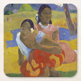 Två taitiska kvinnor, Gauguin Underlägg Papper Kvadrat