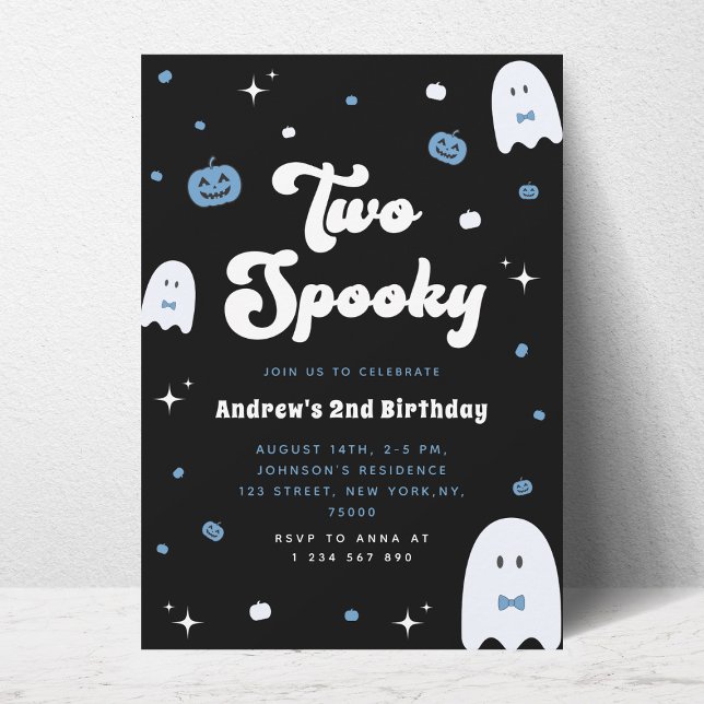 Två taloker andra födelsedagen Halloween Inbjudan (Skapare uppladdad)
