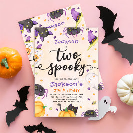 Två taloky Halloween 2:a födelsedagen Inbjudningar
