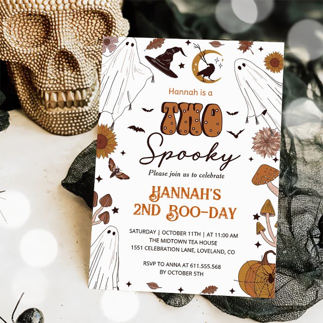 Två taloky Halloween 2:a födelsedagen Party Inbjudningar (Skapare uppladdad)