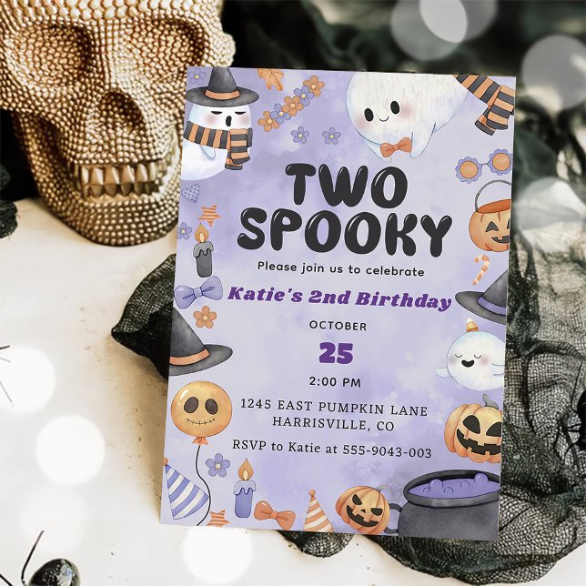 Två taloky Halloween 2:a födelsedagen Party Inbjudningar (Skapare uppladdad)