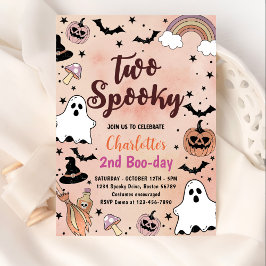 Två taloky Halloween 2:a födelsedagen Party Inbjudningar