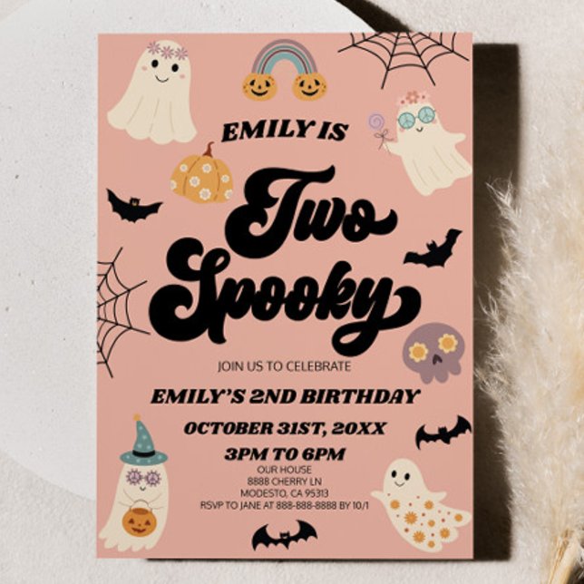 Två taloky Halloween andra födelsedagen Party Inbjudningar (Skapare uppladdad)