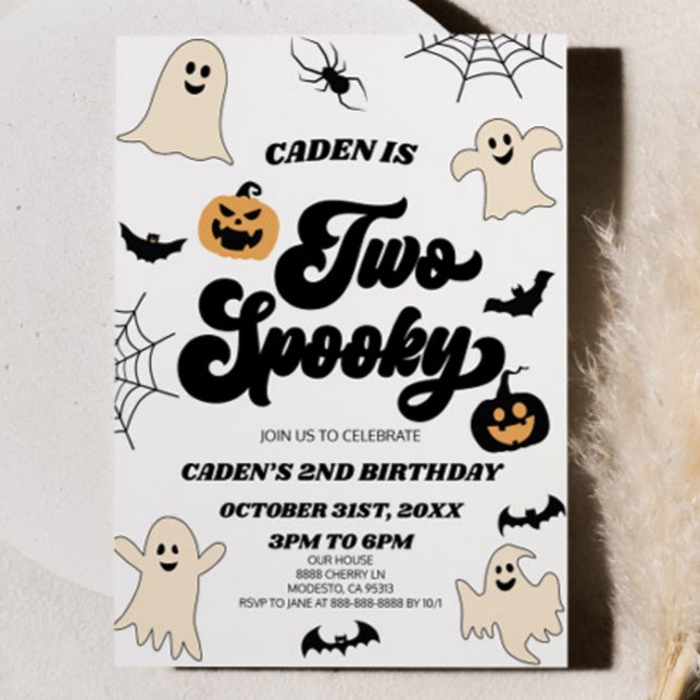 Två taloky Halloween andra Födelsedagsfesten Inbjudningar (Skapare uppladdad)