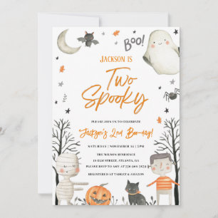 Två taloky Halloween:s andra födelsedagsinbjudan Inbjudningar