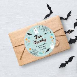 Två taloky Kön Neutral Halloween Birthday Runt Klistermärke
