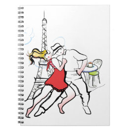 Två Tangueros i Paris Anteckningsbok Med Spiral