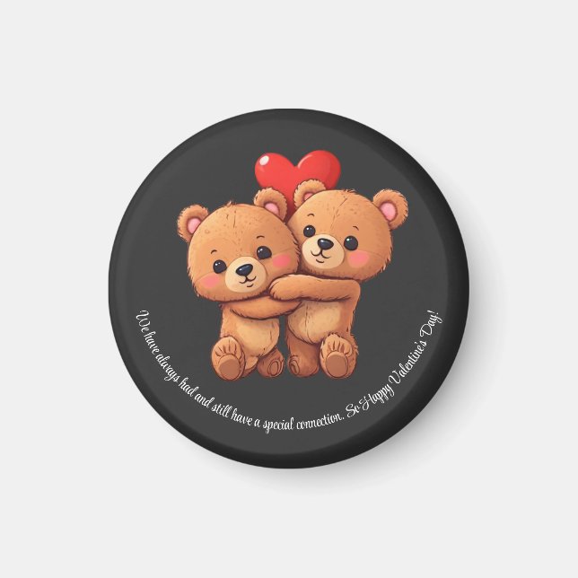 Två tecknader bär på kramning. magnet (Framsidan)