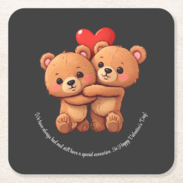 Två tecknader bär på kramning. underlägg papper kvadrat