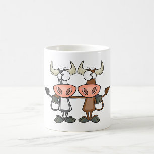 Två Tecknader Kaffemugg