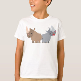 Två Tecknader Rhinos Children T-Shirt