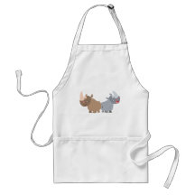 Två Tecknader Rhinos Cooking Apron