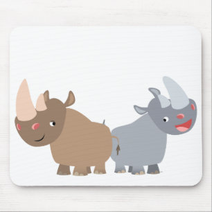 Två Tecknader Rhinos Mousepad Musmatta