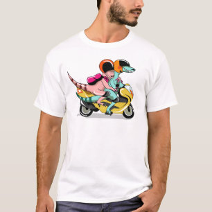 Två Tecknaders Rapktorer som rider en skotte. T Shirt