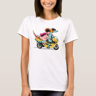Två Tecknaders Rapktorer som rider en skotte. T Shirt