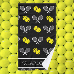 Två tennis Bollar och White Rackets Mönster Black